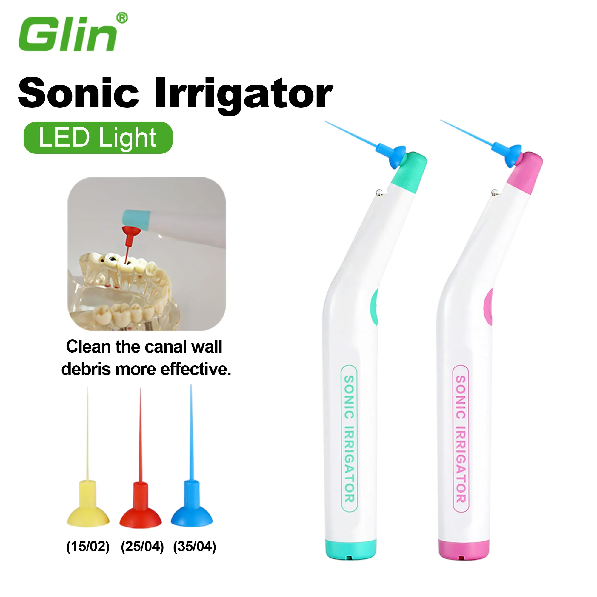 Puntas de irrigador sónico para odontología, puntas de activador sónico endo para instrumento dental, irrigador sónico de conducto radicular endo
