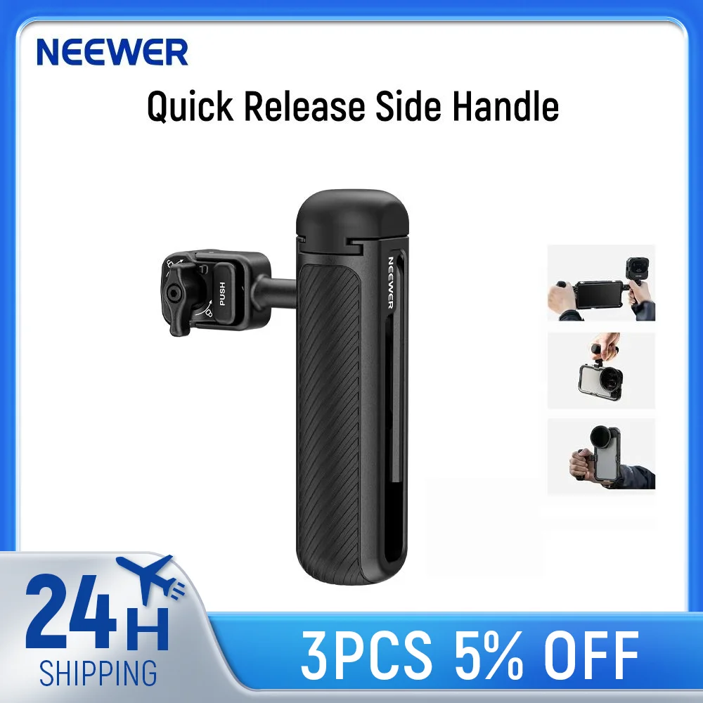 NEEWER Manija lateral de liberación rápida para jaulas de teléfono de segunda generación PA043 PA044 para iPhone 15 Pro Max/15 Pro, PA042 para Samsung S24 Ultra