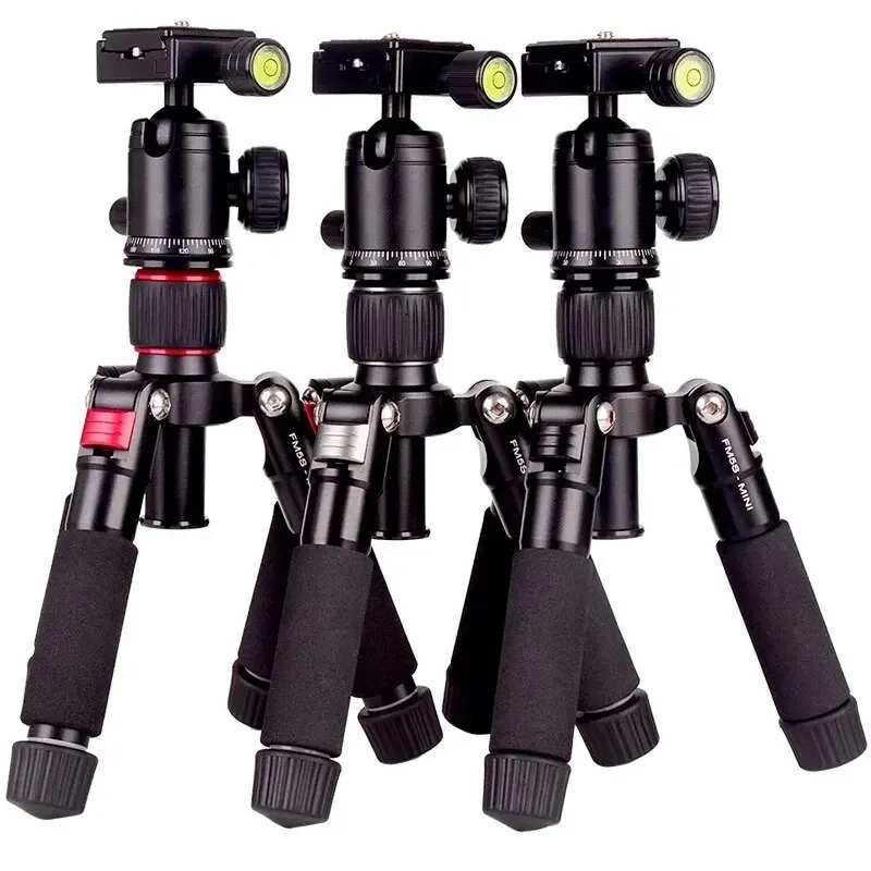 Trípode portátil FM5S, soporte de viaje ligero, Mini trípode de vídeo de sobremesa con cabezal de bola de 360 grados para cámara DSLR SLR