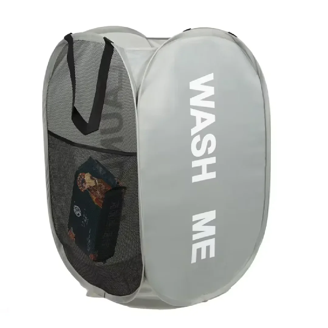Cesto de Ropa Plegable Portátil de Malla con Abertura Amplia - Cesto de Lavandería Transpirable y Ahorrador de Espacio para Dormitorio, Viajes y Baño