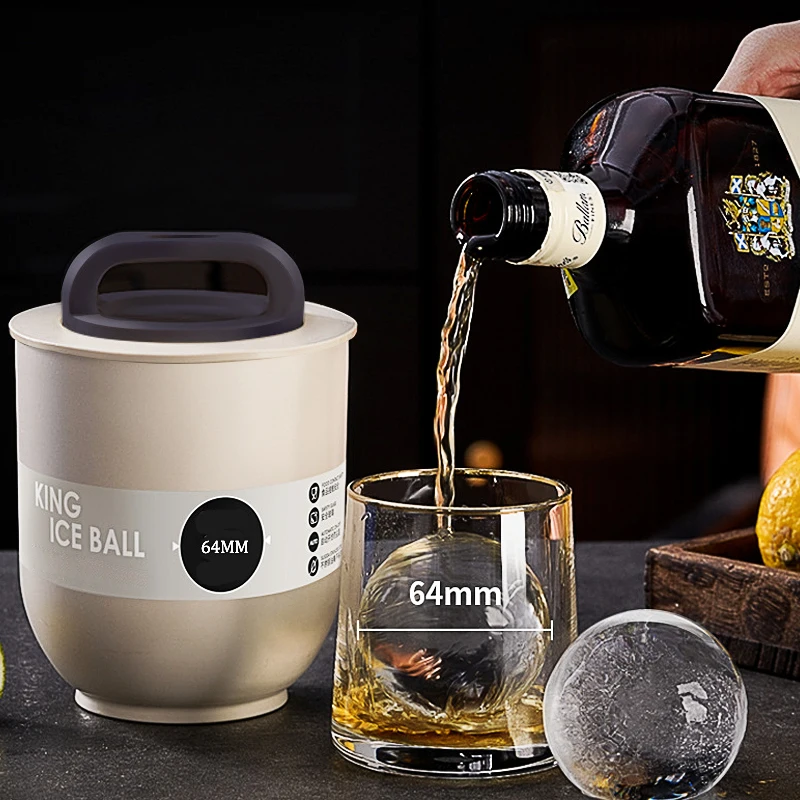 Molde de bola de hielo antifusión de silicona, bandejas de cubitos de hielo transparentes de verano para cócteles de whisky, zumo sin burbujas, fabricante de bolas de hielo DIY