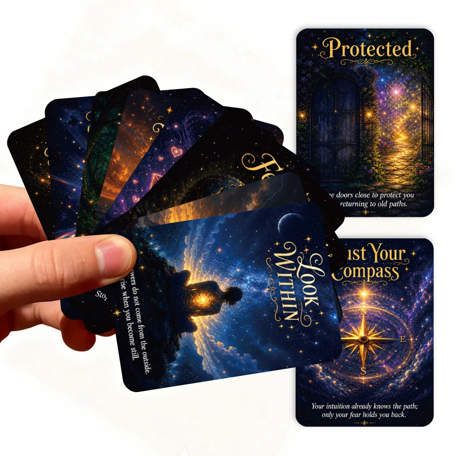 50 Tarjetas de Oráculo Espirituales Cósmicas, Cielo Estrellado, Energía Positiva, Deseos, Meditación, Inspiración, Estilo Tarot