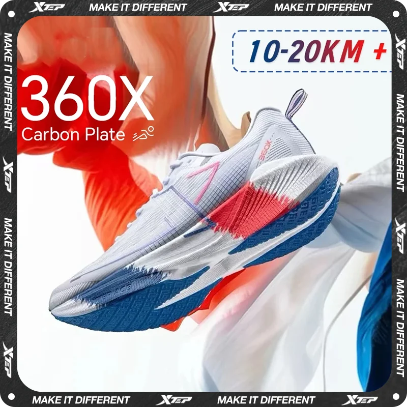 Zapatillas para correr profesionales Xtep 360X, zapatillas deportivas con placa de carbono para hombre, calzado deportivo PB para maratón, zapatillas ligeras de Material ETPU 976119110080