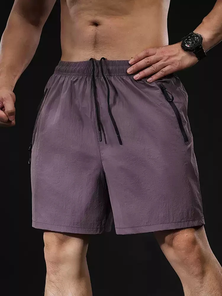 Pantalones cortos de verano para correr, ropa de gimnasio, pantalones cortos deportivos para hombre, impermeables, para tenis, baloncesto, fútbol, entrenamiento, con bolsillo con cremallera.