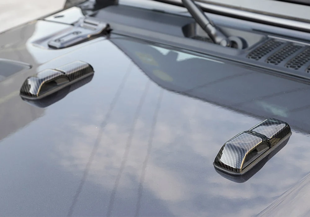 Bisagra de capó de motor delantero de coche, cubierta decorativa, pegatinas embellecedoras para Jeep Wrangler JL Gladiator JT 2018-2024, accesorios exteriores de coche