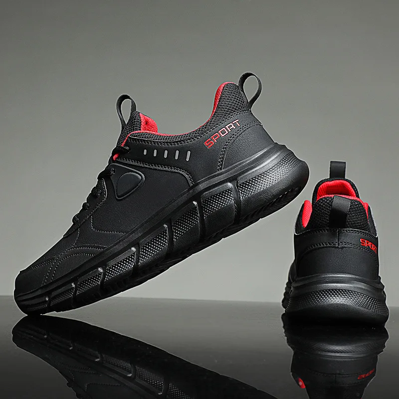 Zapatos de trabajo impermeables para hombre, zapatillas ligeras, cómodas, antideslizantes, absorbentes de golpes, tenis informales para exteriores, zapatos de moda