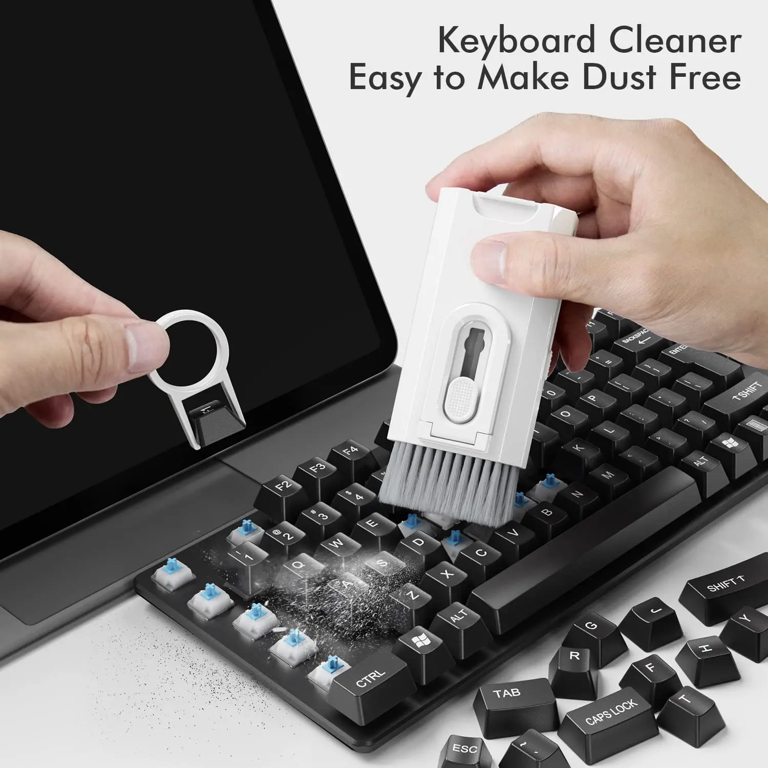 Kit de limpieza 8 en 1, cepillo limpiador de teclado de ordenador, bolígrafo de limpieza para auriculares, IPad, herramientas de limpieza de teléfono, extractor de teclas