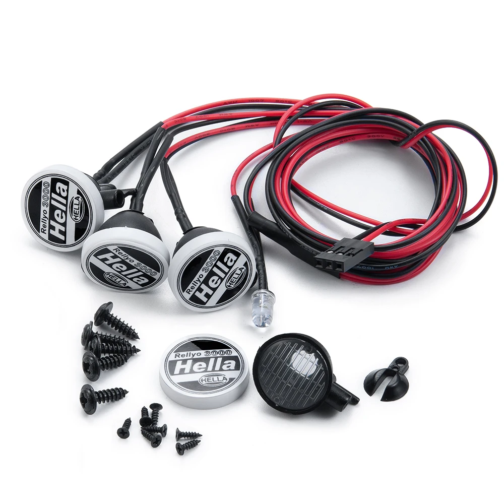 MIBIDAO 2/4LED RC luz de techo de coche lámpara redonda foco para 1/10 Axial SCX10 II 90046 TRX4 Tamiya CC01 D90 D110