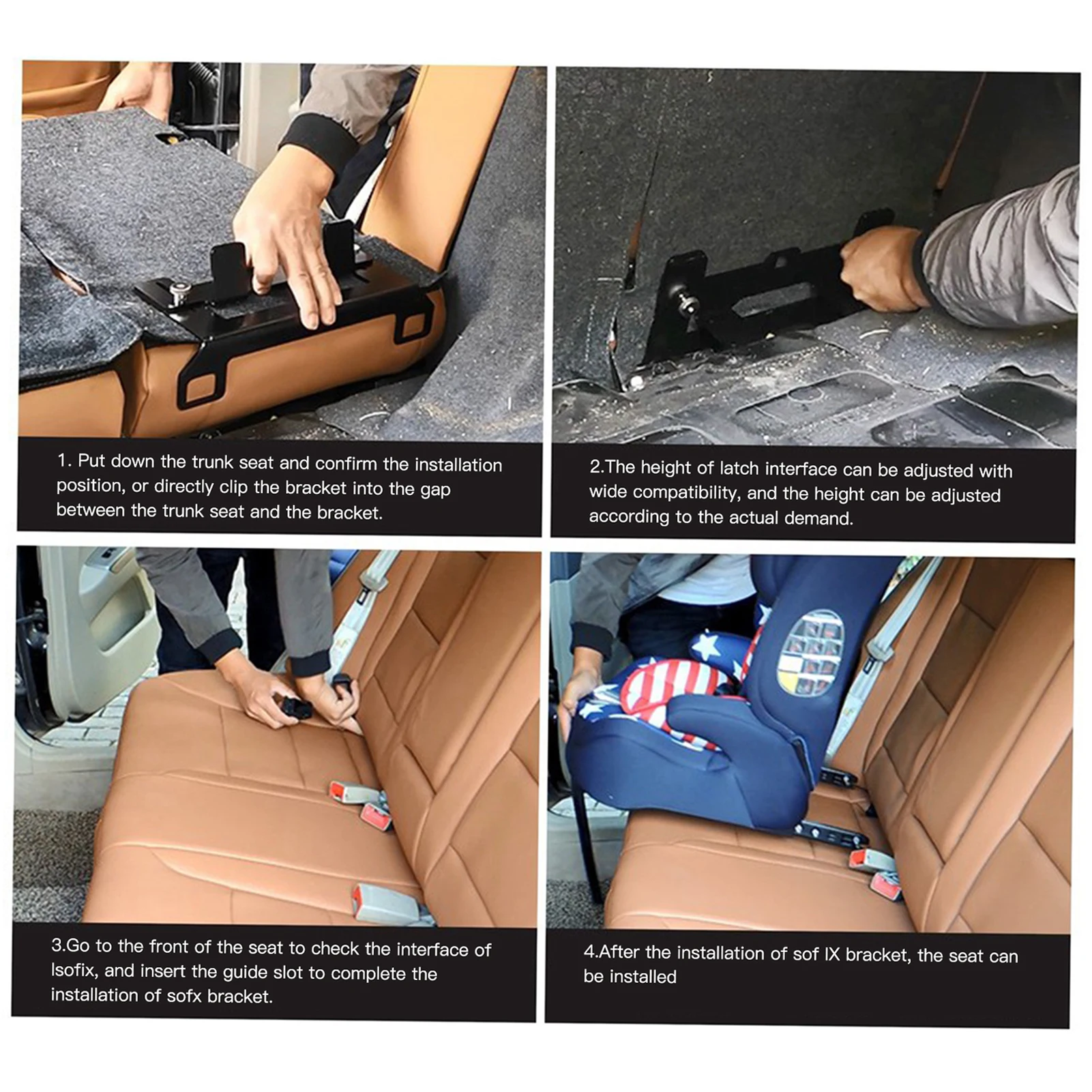 Soporte Universal para montaje en asiento de seguridad de coche, pestillo de acero para conector de cinturón ISOFIX, pestillo de soporte de cinturón de seguridad