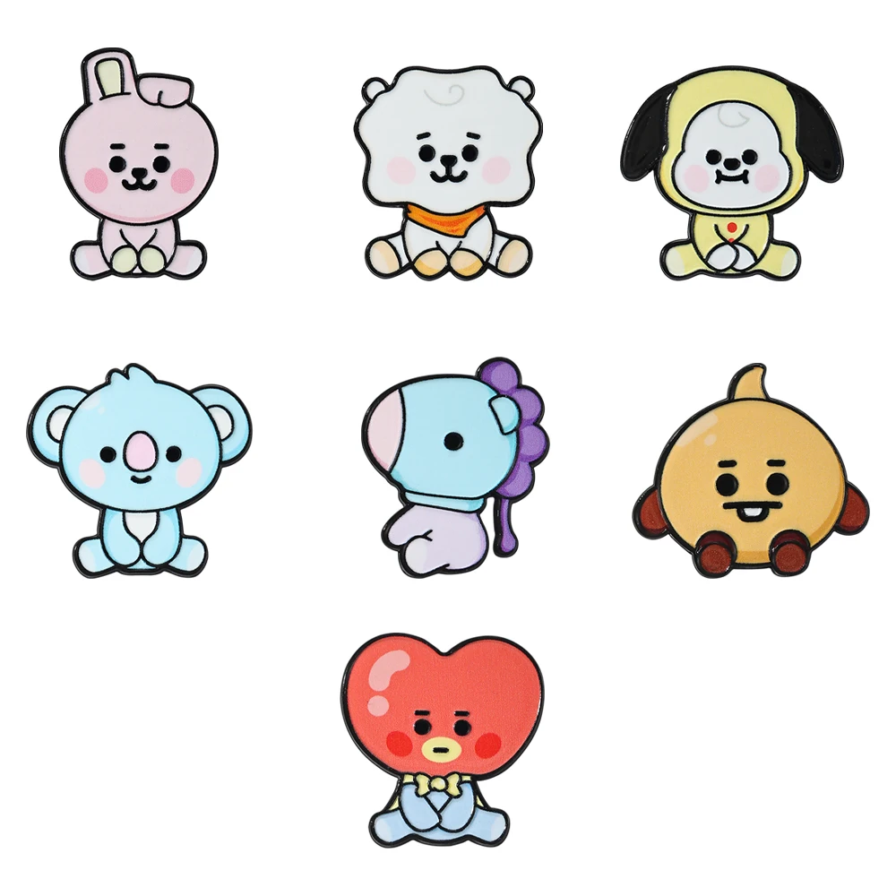 Set de 7 Broches de Esmalte con Personajes de Anime y Kpop, para Mochilas, Ropa, Accesorios, Joyería, Regalos para Fans