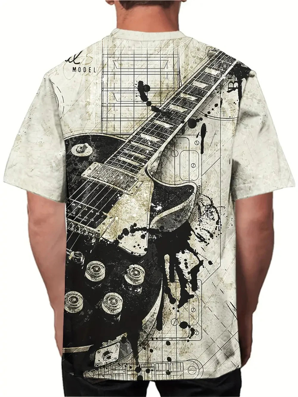 Camiseta con estampado 3D de instrumentos de guitarra para hombre y mujer, camisa de manga corta a la moda, Tops de Hip Hop para niños, camisetas de gran tamaño, Top de moda de verano
