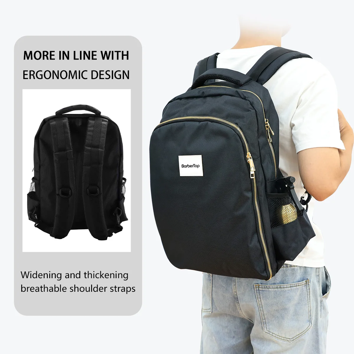 Mochila multifuncional para peluquero, bolsas de almacenamiento, paquete de almacenamiento de herramientas de peluquería, bolsa de hombro de almacenamiento de salón de gran capacidad