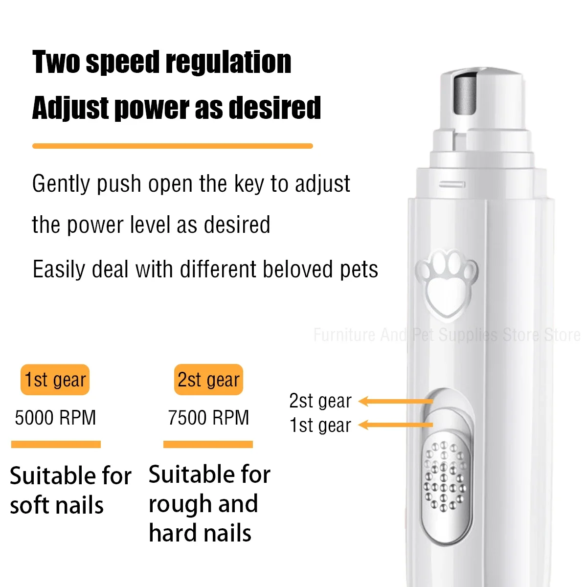 Molinillo de uñas eléctrico para perros, cortauñas para mascotas, recargable por USB, cortauñas indoloro con rueda pulidora para mascotas pequeñas/grandes