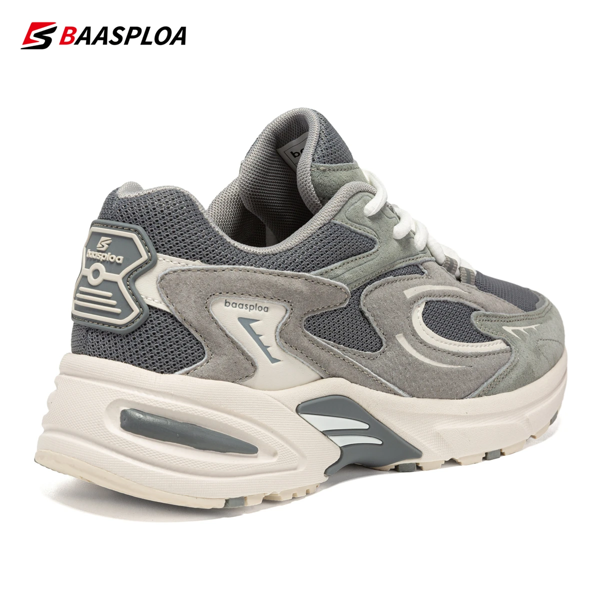 Baasploa, nuevos zapatos para correr para hombre, moda para actividades al aire libre, zapatos deportivos de malla ligeros, zapatos informales transpirables antideslizantes para caminar para hombre