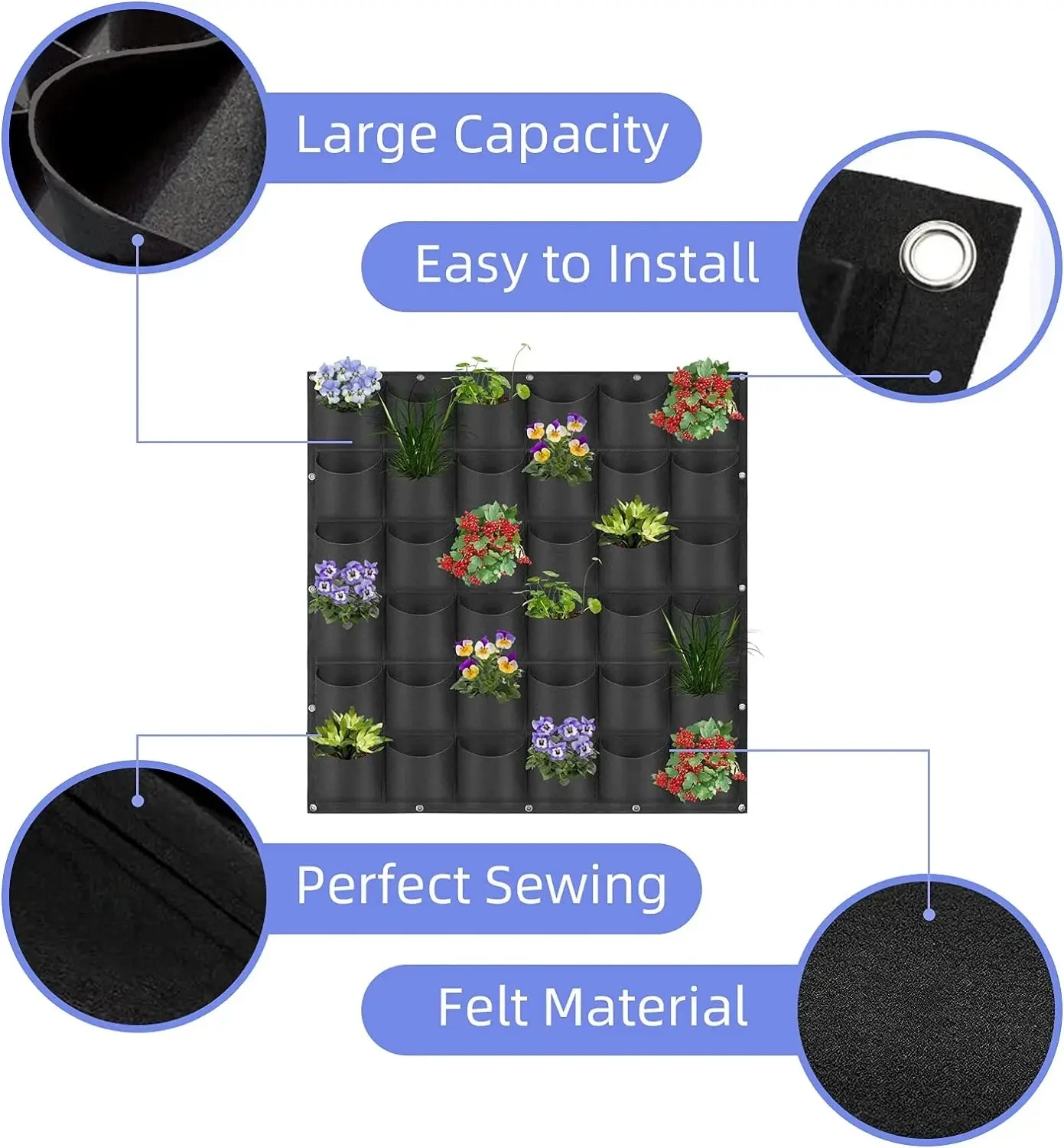 Nuevos bolsillos para colgar en la pared, bolsas para plantar, maceta para el hogar, bolsa de cultivo para jardín, macetero Vertical, maceta para plantas de Suculentas, decoración del hogar