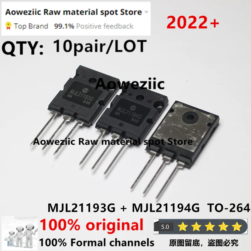 Aoweziic-Tubo de Audio de alta potencia, + 100 2022, nuevo, Original, MJL21193G, MJL21194G, MJL21193, MJL21194 a-264