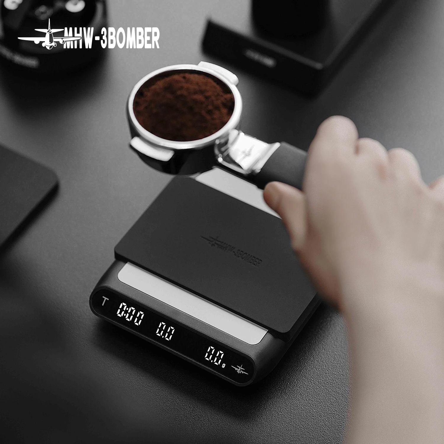 Báscula de café Espresso con goteo inteligente, MHW-3BOMBER con temporizador automático, carga USB, báscula electrónica para cocina, accesorios para cafetería, hogar y Barista