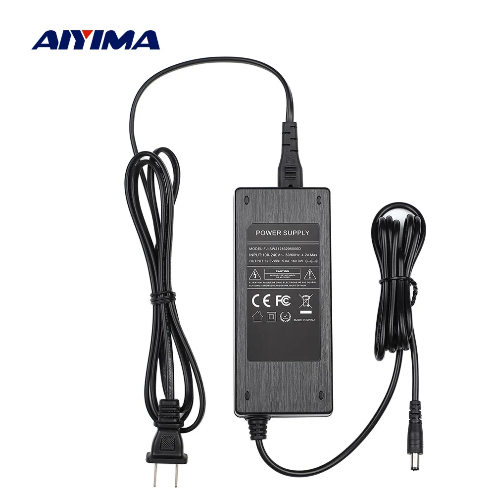 AIYIMA-adaptador de corriente para amplificador Digital, fuente de alimentación de 32V, 5A, CA 110-240V a 32VDC, para TPA3255 TAS5613 TDA7498E, enchufe de EE. UU., UE y Reino Unido