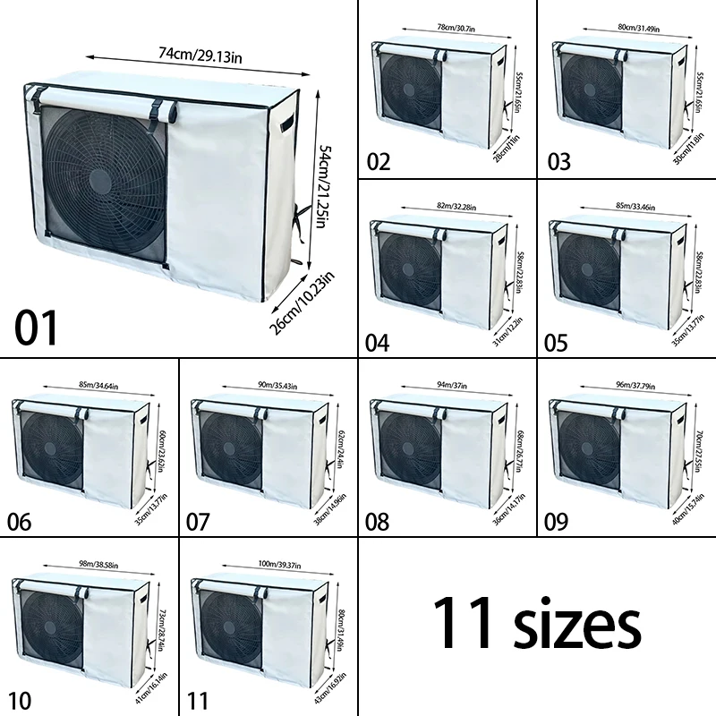 Cubierta de aire acondicionado para exteriores, protector solar impermeable Oxford, unidad principal de aire acondicionado, cubiertas protectoras antipolvo, funda impermeable, 1 ud.