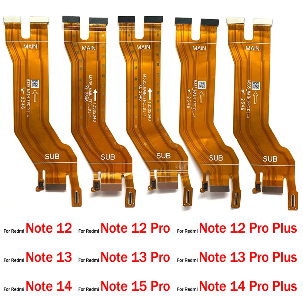 Cable flexible de conexión de pantalla LCD FPC principal probado y aprobado para Xiaomi Redmi Note 12 13 14 Pro Plus 4G 5G