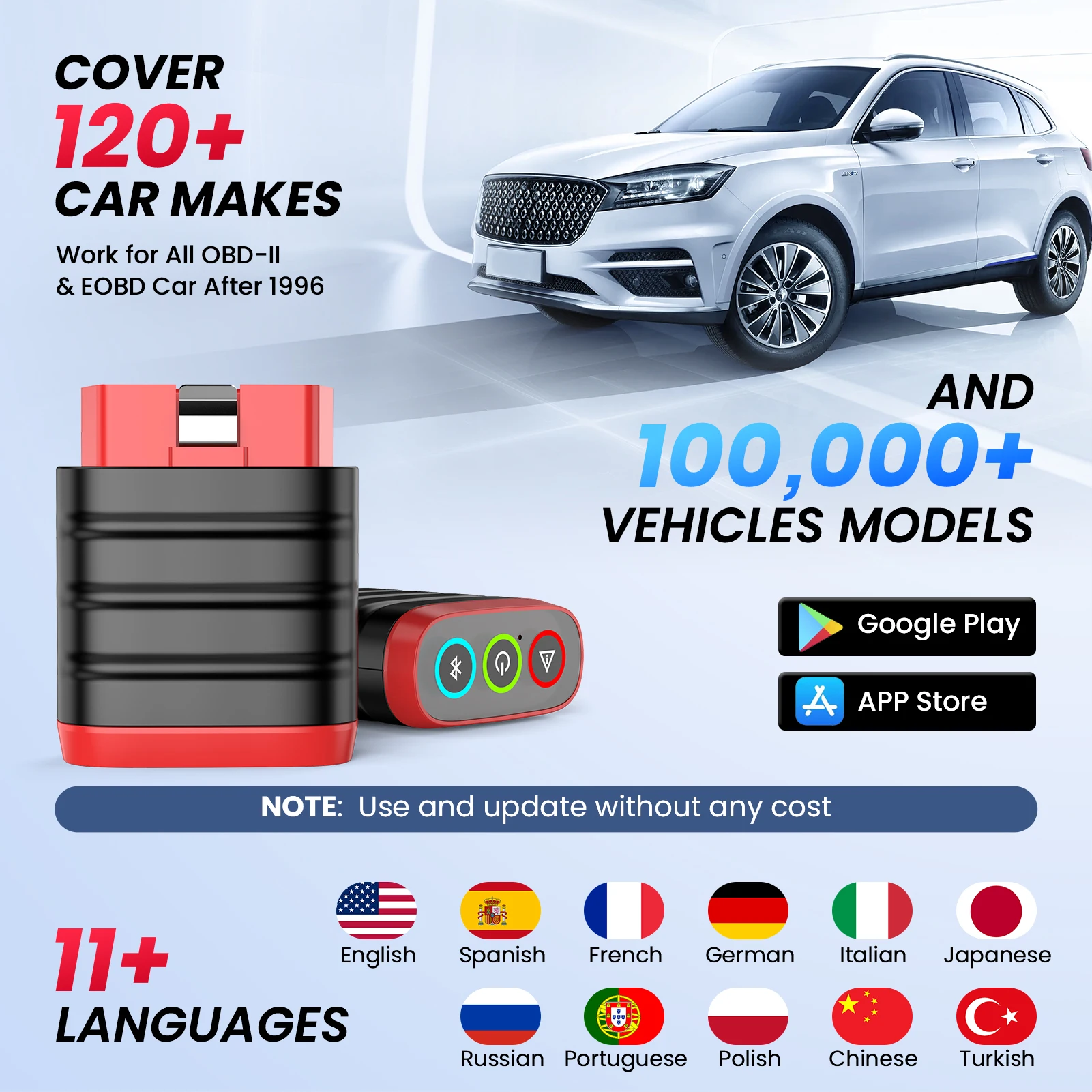 THINKCAR THINKDIAG MINI OBD2 escáner herramienta de diagnóstico OE sistema completo escáner de coche para iOS Android lector de código de fallos actualización gratuita