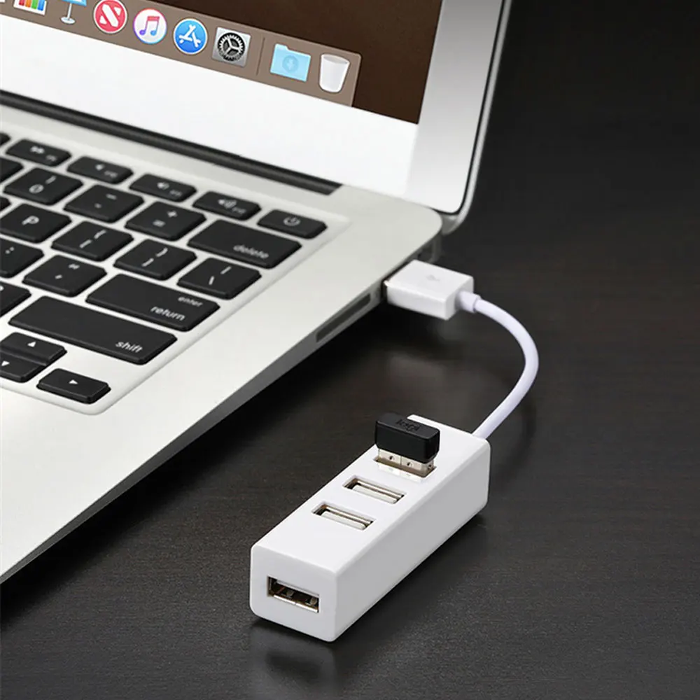 Expansor USB 2.0, Divisor/Hub USB, Adaptador de Corriente Uno a Cuatro, 480 Mbps, Apto para Unidades Flash USB, Lector de Tarjetas, Cámara Digital