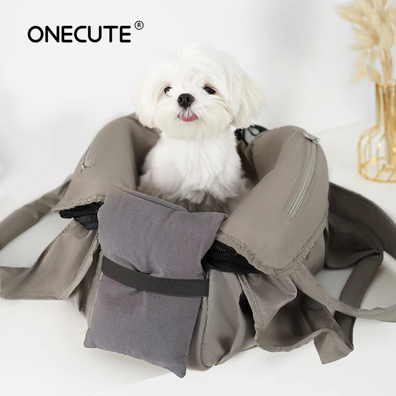 Onecut-Bolso de hombro con correa para mascotas, accesorio de viaje para perros, cesta de transporte externa