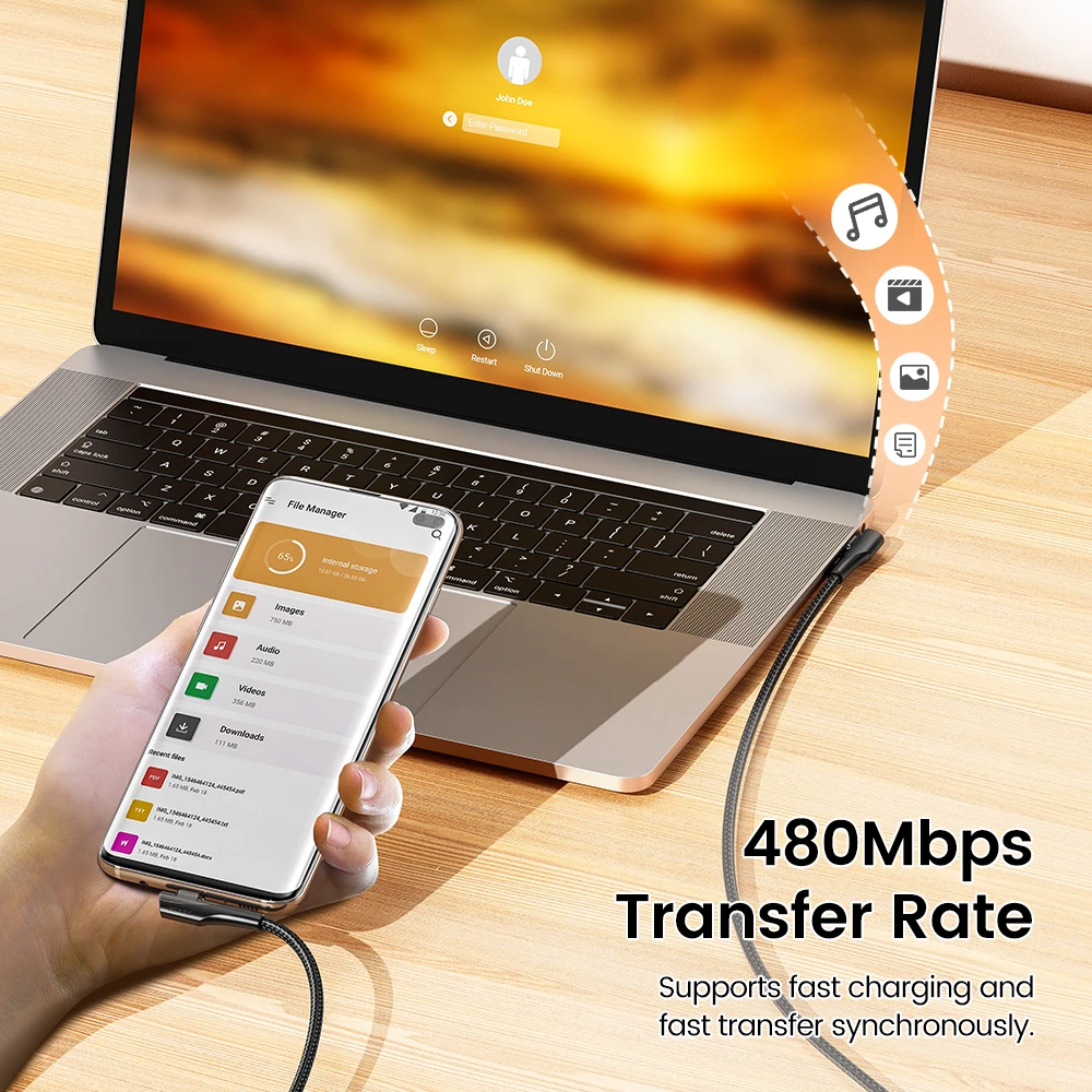 Toocki PD 60W 100W USB tipo C Calbe cable de datos de doble codo de 90 grados para Huawei Xiaomi 13 Samsung S23 Realme 5A cable de carga rápida