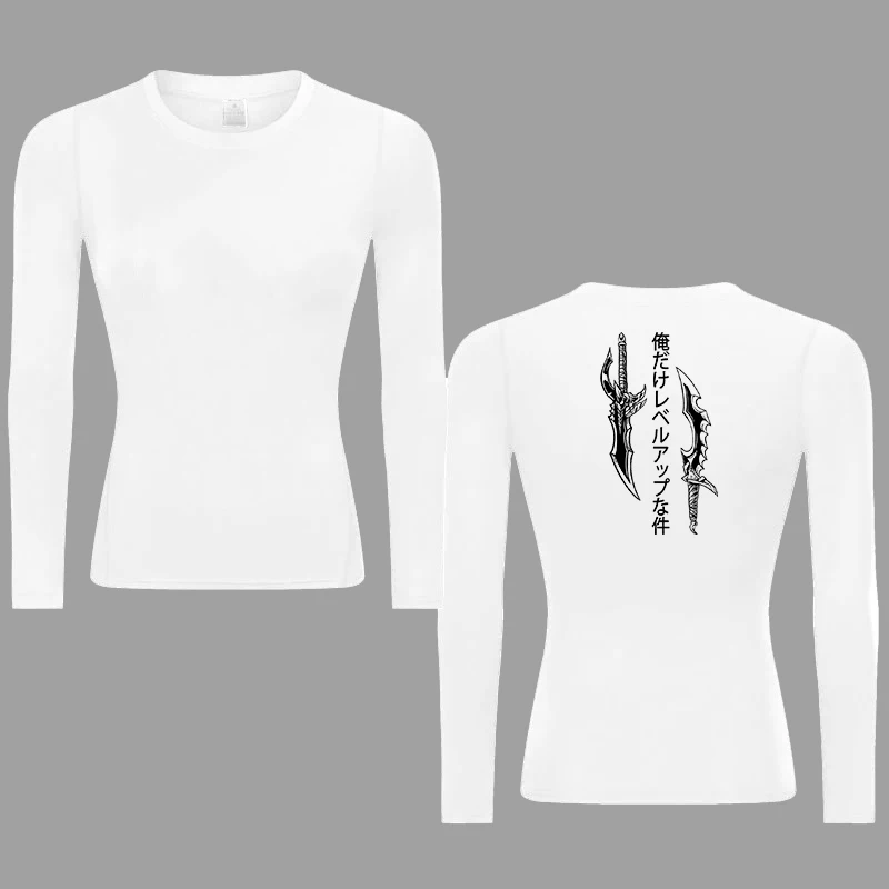 Camiseta de compresión con estampado gráfico para mujer, camisetas de secado rápido para gimnasio, entrenamiento atlético, camisetas de capa base de manga larga para primavera y otoño