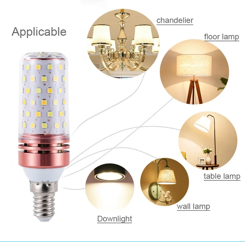 4 Uds. Bombillas LED de maíz de bajo consumo E14 E27 85-265V 12W 16W sin parpadeo SMD2835 iluminación del hogar decoración de luz interior bombillas brillantes