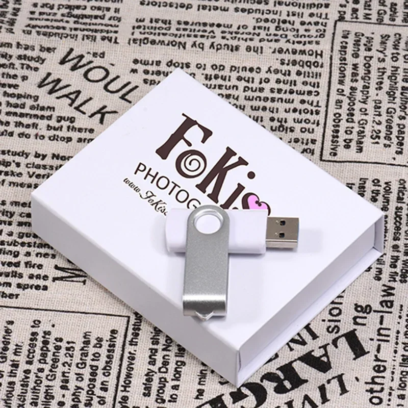 Caja de regalo personalizada con logotipo para unidad de bolígrafo gratis, unidades Flash USB de capacidad Real, memoria negra con impresión en Color, disco U de 64GB/32GB