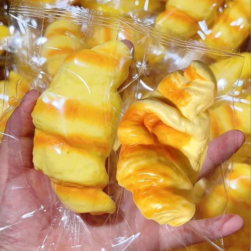 1/2/3 Piezas Juguete Blandito de Croissant para Apretar, de Subida Lenta, Pegajoso, para Aliviar el Estrés, Suave, Creativo, Simulación de Pan, Regalos Antiestrés