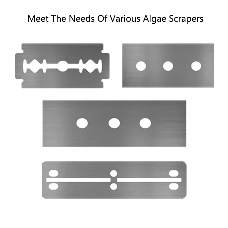 Removedor de algas para acuario, cuchilla raspadora, cuchillas de repuesto de Metal, eliminación de algas, pecera, planta acuática, herramientas de limpieza de césped