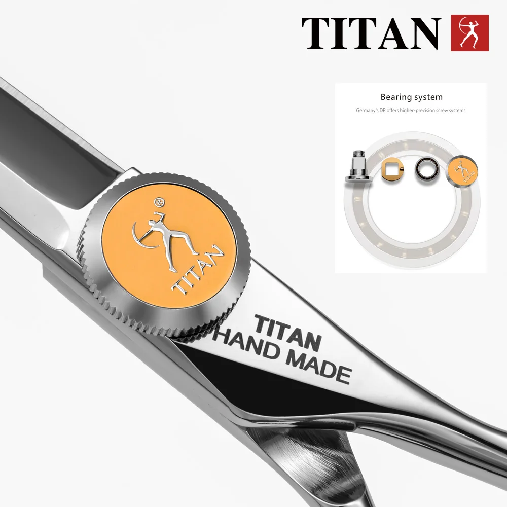 Tijeras Profesionales de Peluquería TITAN, Tijeras de Barbero para Cortar y Entresacar Cabello, Juego de 5.5/6.0/6.5/7.0 Pulgadas, Acero Japonés 440C