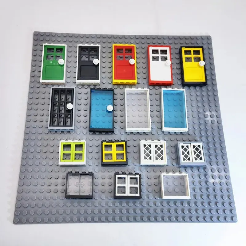 MOC-puertas de casa, ventanas, piezas de bloques de construcción, ciudad, amigos, juguetes, bloques clásicos compatibles, juguetes para niños, regalos