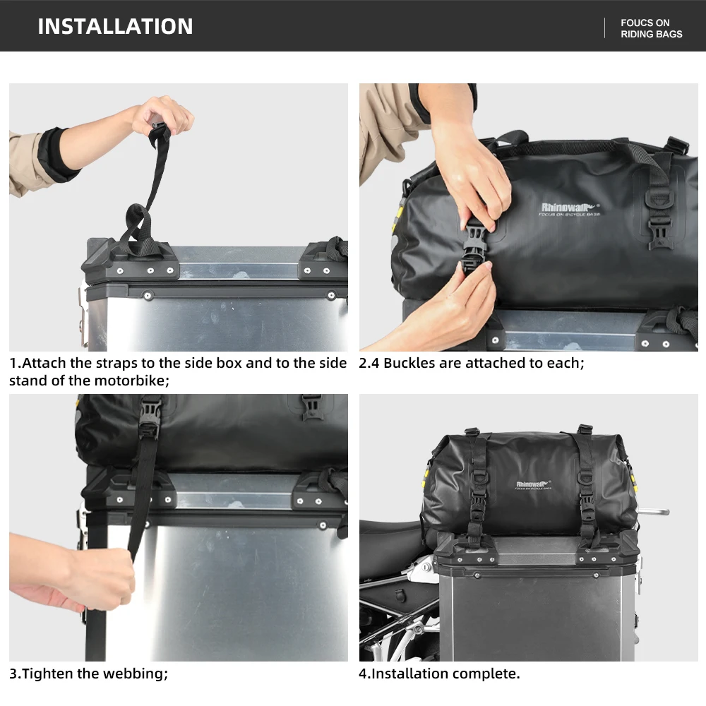 Rhinowalk-Bolsa de equipaje impermeable para motocicleta BMW Adventure, bolsa de asiento trasero para SILLÍN superior, caja lateral del Motor, 20L