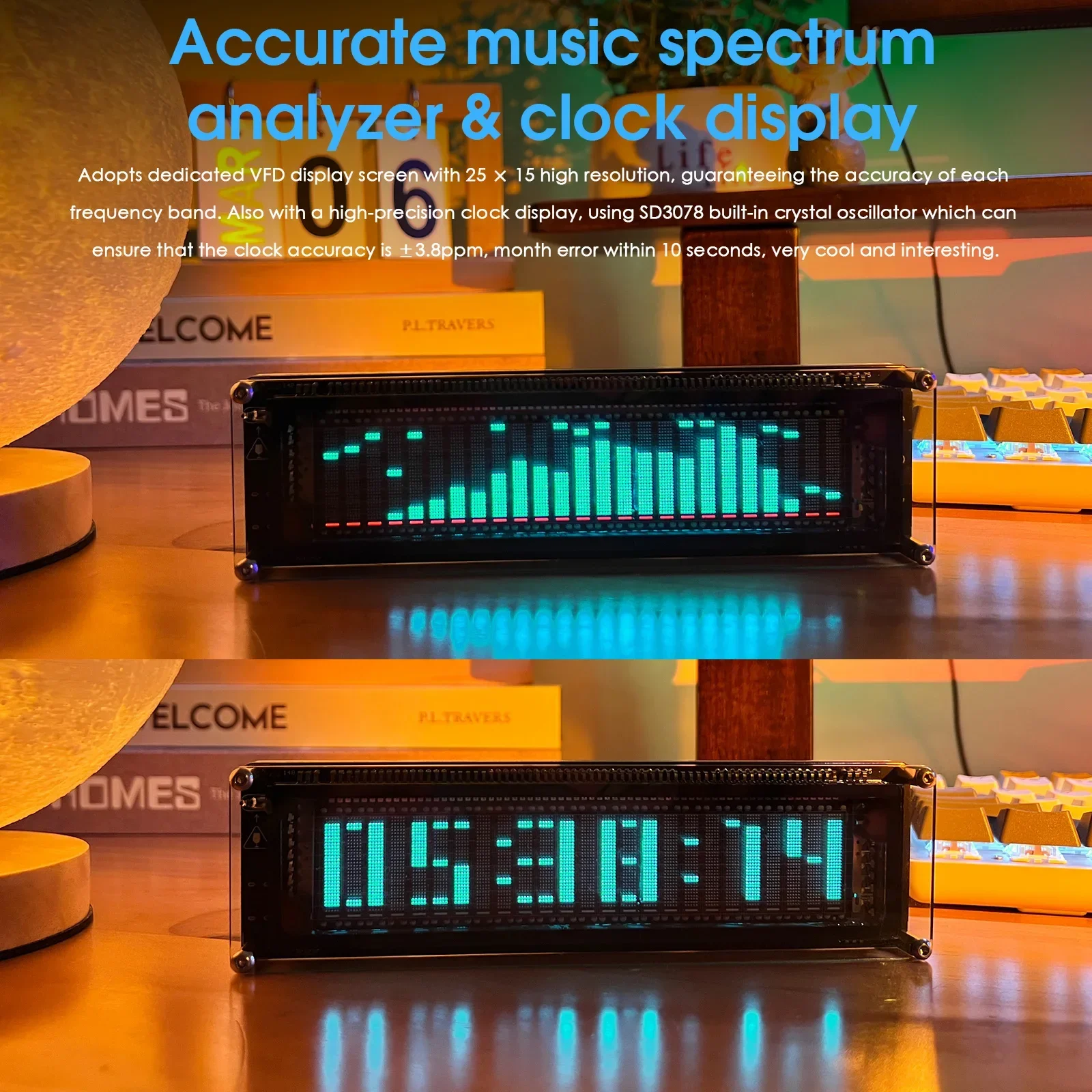 Nobsound AK2515 Bluetooth 5,0 micrófono recoger analizador de espectro de Audio VFD medidor de nivel de sonido medidor de VU pantalla