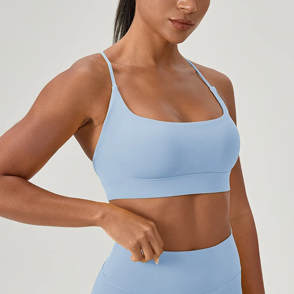 Sujetador de Yoga Sexy para mujer, Sujetador deportivo transpirable con correa cruzada para correr, Fitness, entrenamiento, Sujetador deportivo, sujetador de entrenamiento para gimnasio