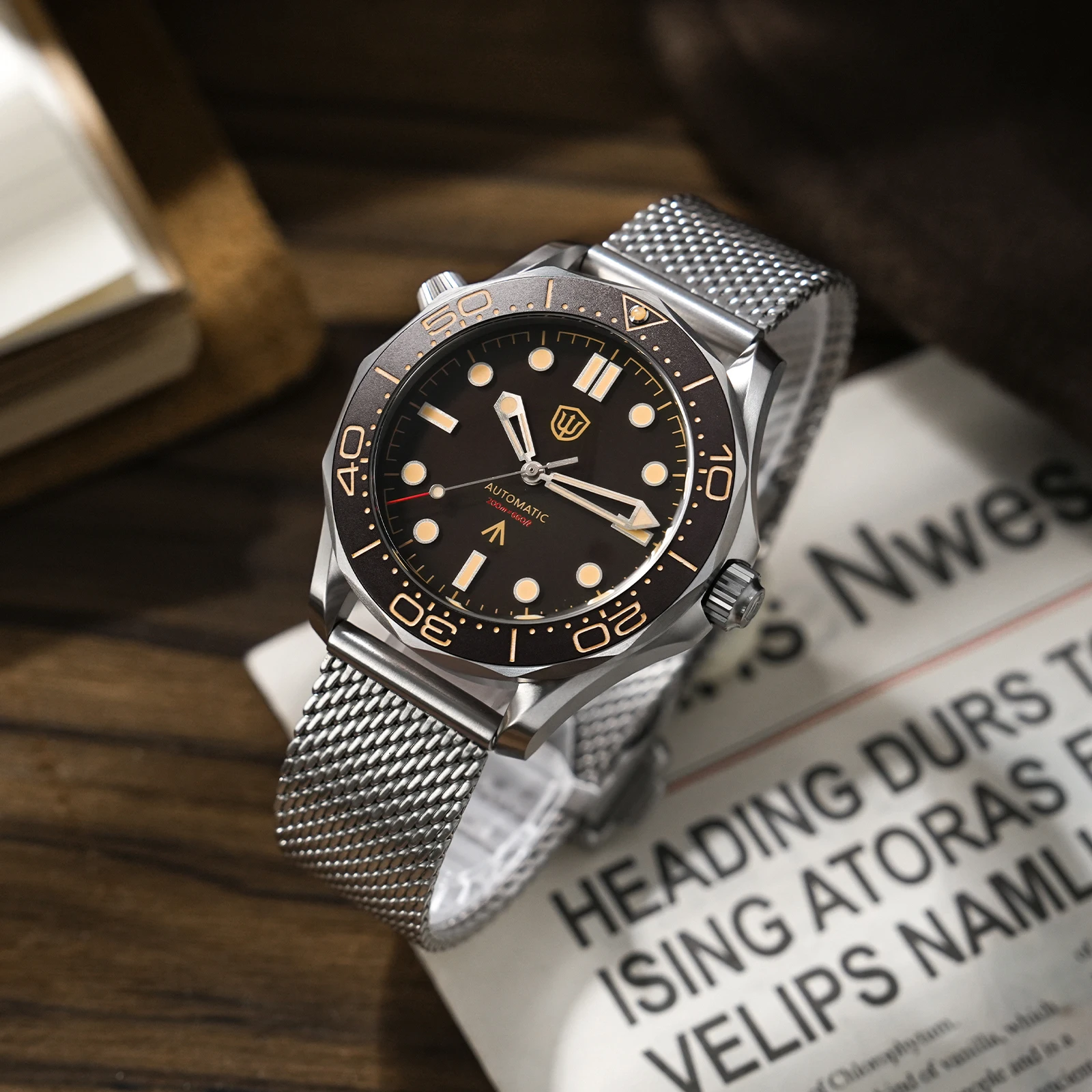 Reloj Watchdives WD007 V4 de 42mm SL3001 con movimiento automático, reloj de pulsera de titanio NTTD, cristal de zafiro abovedado, reloj superluminoso C3