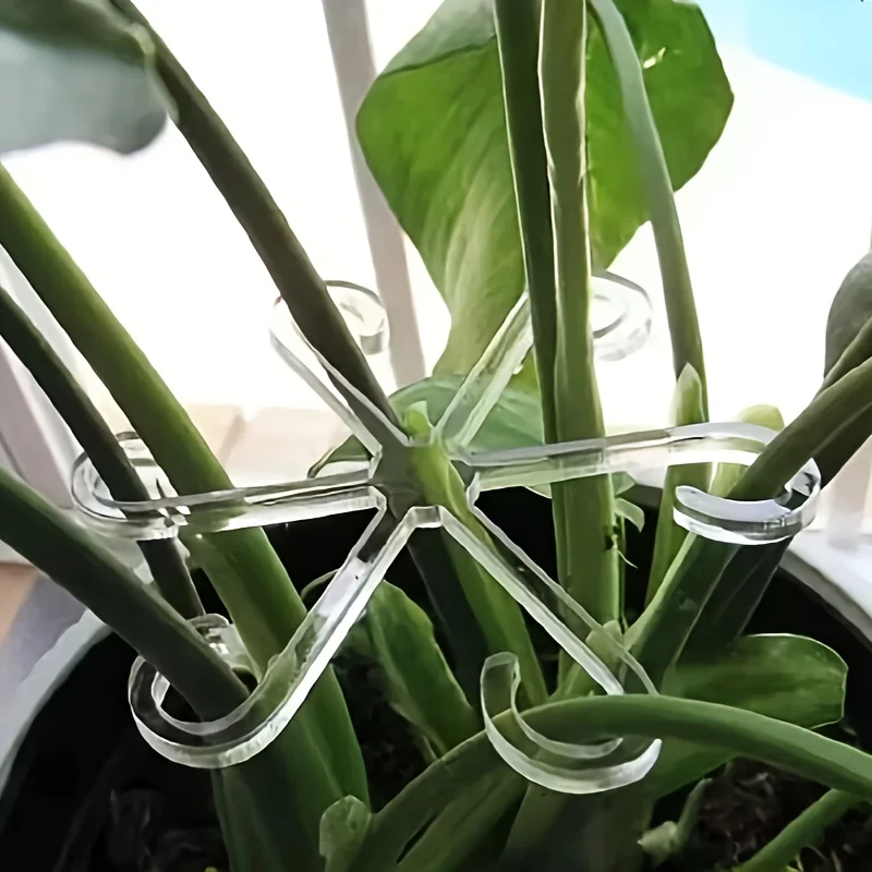 Poste de soporte antiapertura para plantas, fijador de plantas verdes, soporte fijo plegable hidropónico para flores, accesorios de jardín, 4 Uds.