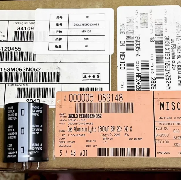 2 unids/lote original de Estados Unidos CDM 15000UF 63V 4 pies filtro de audio condensador electrolítico 40X50mm envío gratis