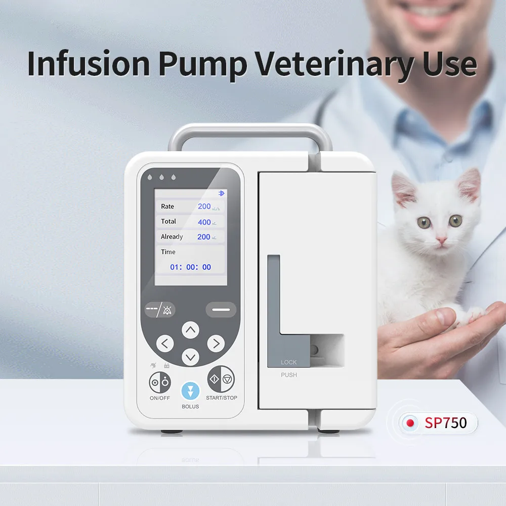 CONTEC SP750 Bomba de infusión alarma en tiempo real Pantalla LCD grande Bomba de jeringa de fluido volumétrico IV (uso humano o veterinario)