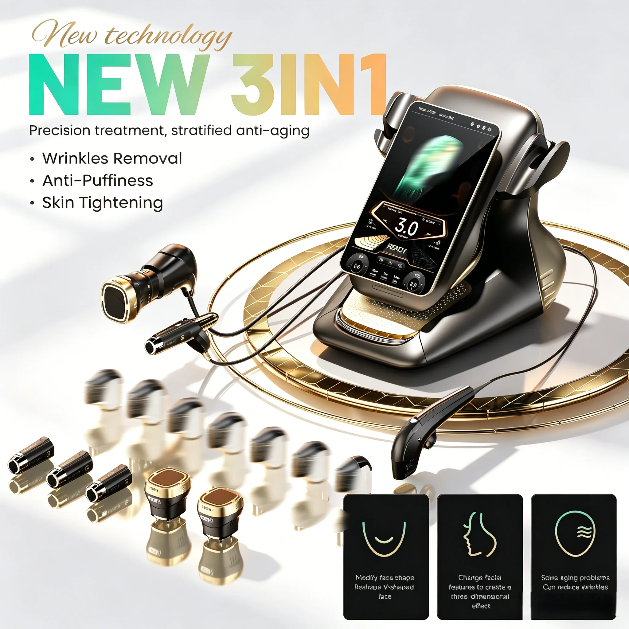 Máquina Portátil de Rejuvenecimiento Facial y Corporal 25D 360 Max RF, Reafirmante de Piel, Antienvejecimiento, para Salón de Belleza