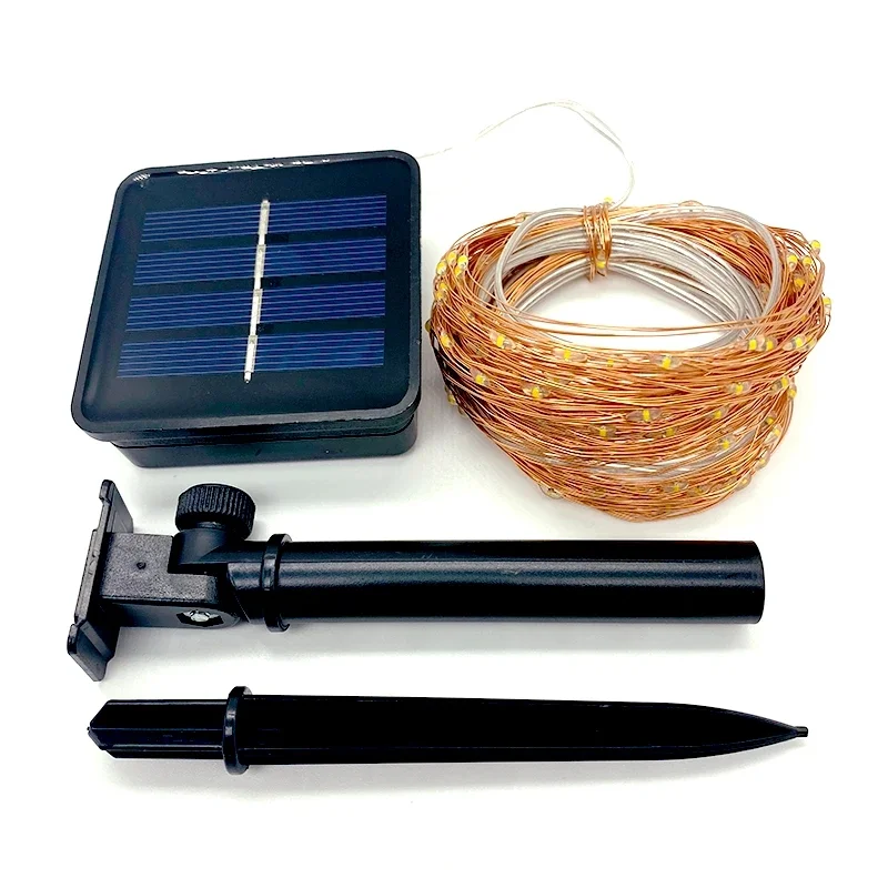 Luz LED Solar de 7m/12m/22m/32m para exteriores, guirnalda de luces de hadas para jardín, lámpara Led centelleante impermeable para Navidad, Patio, fiesta de árbol