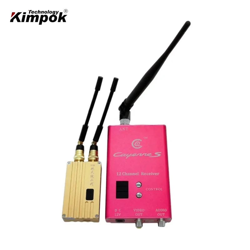 Transmisor y receptor de vídeo UAV FPV de 40 km, 1,2 Ghz, 1,3 Ghz, con drones de 8 W, enlace de vídeo de 8 canales