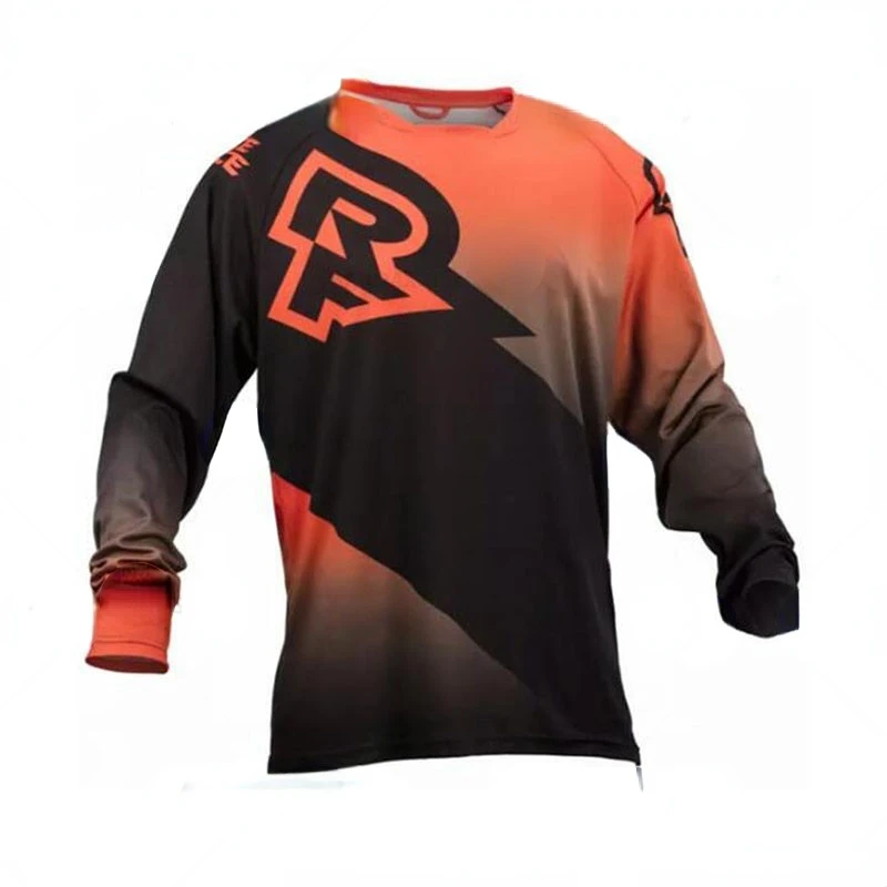Deportes de carretera verano cuesta abajo al aire libre manga larga sudor secado rápido Motocross cuesta abajo bicicleta de montaña camiseta de ciclismo para hombres