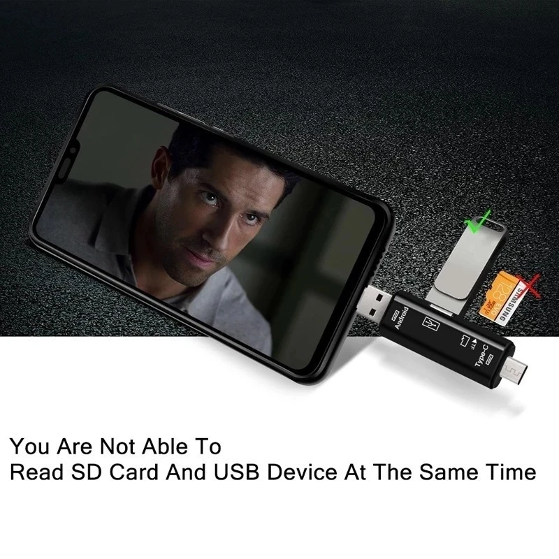 Adaptador 5 en 1 tipo C multifunción Usb Micro TF lector de tarjetas de memoria SD OTG para teléfono móvil ordenador Smartphone Dock adaptador OTG