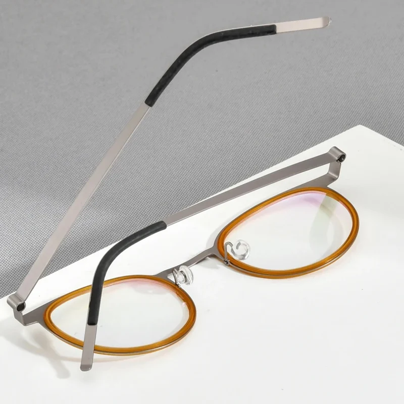 Montura de gafas de aleación de acetato FONEX para hombre, gafas redondas de diseño de marca, gafas coreanas ultraligeras de Dinamarca Morten sin tornillos 98625