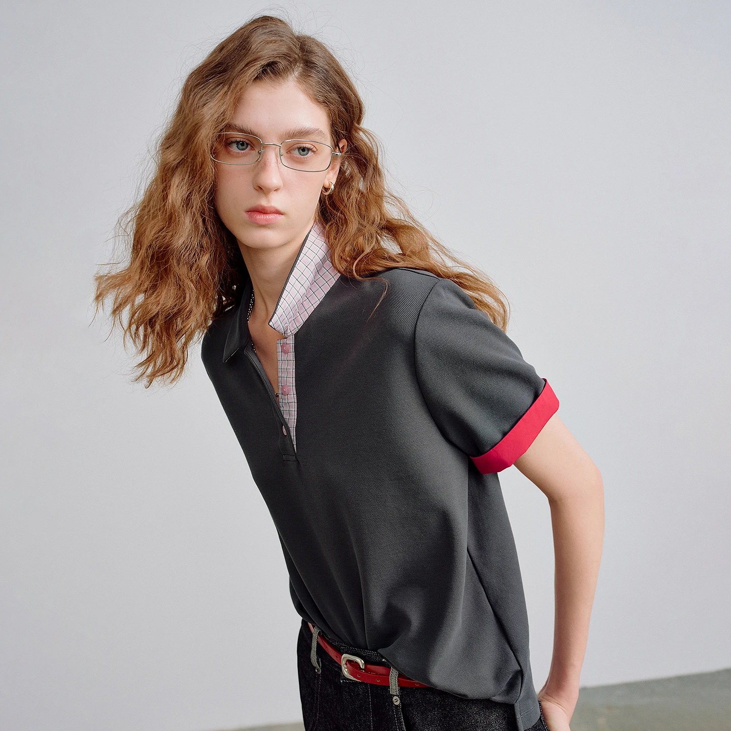 TOYOUTH-Polo de Piqué para mujer, camisetas informales Vintage con manga plegable a cuadros y bloques de Color mejorado, novedad de verano 2026