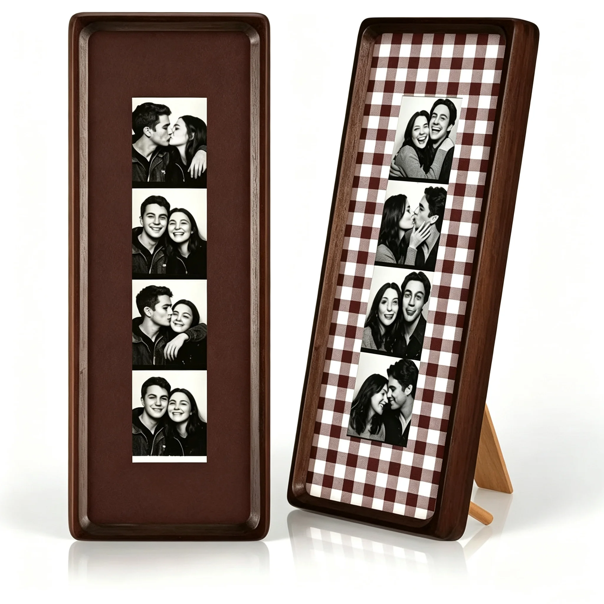Marco de Fotos Personalizado para Parejas, Marco de Tela a Rayas, Regalo de Aniversario para Parejas, Recuerdo de Boda